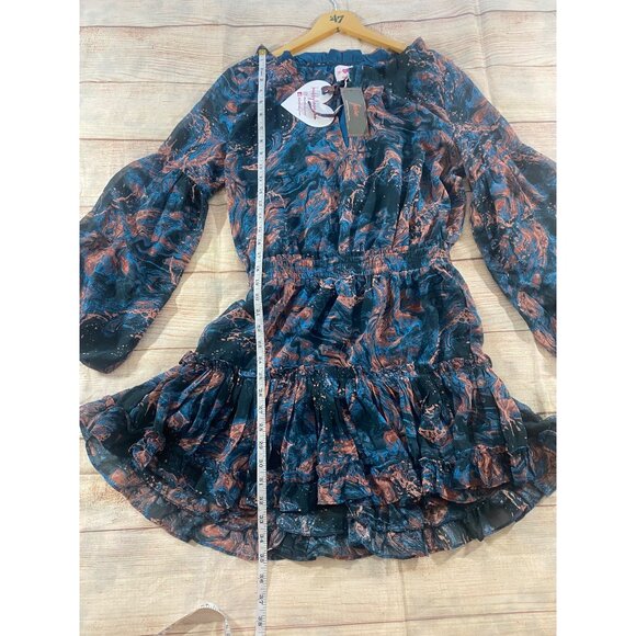 NWT Buddy Love Women's Zozo Elastic Waist V Neck, Bell Sleeve Dress - Medium - Picture 5 of 14